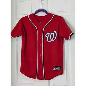 Majestic MLB Washington Nationals Baseball Jersey #37 Strasburg Medium Youth